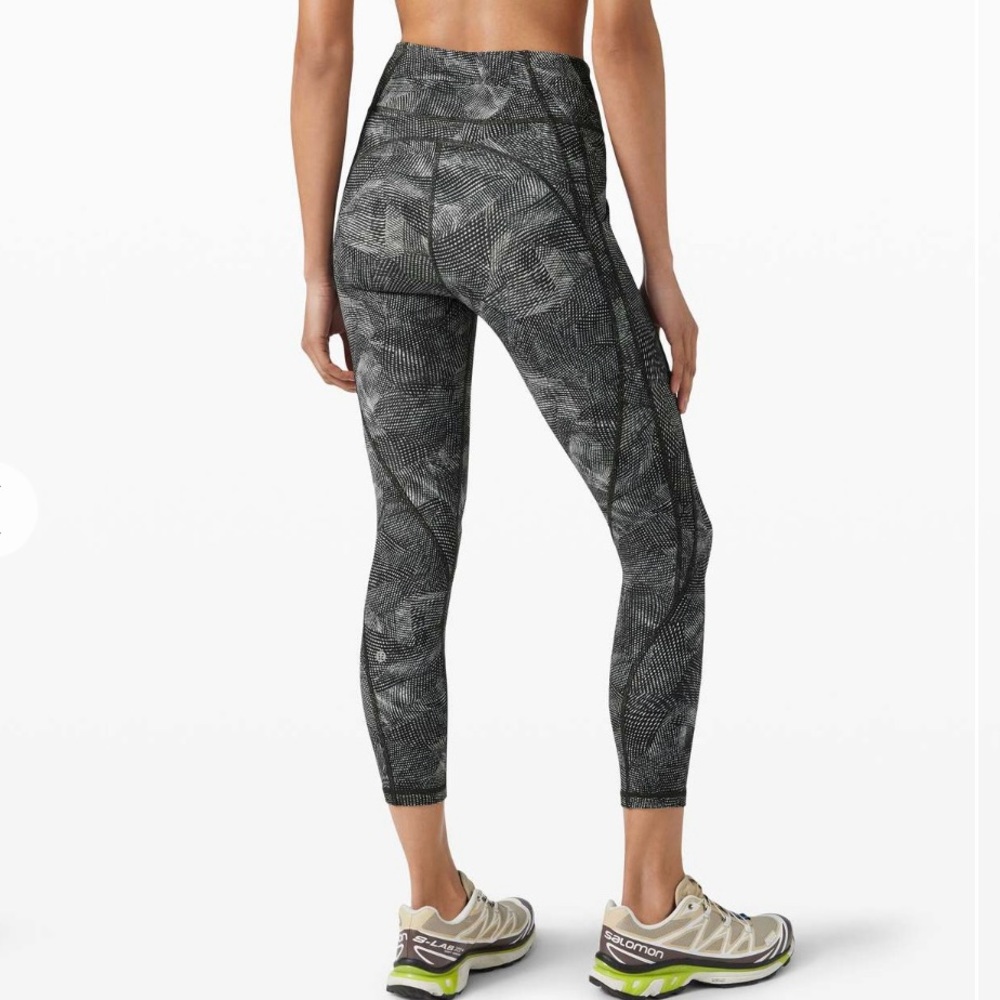 LIKE NEW 🍋 Lululemon Time to Sweat Crop Leggings - Velocity Mesh Black size 4